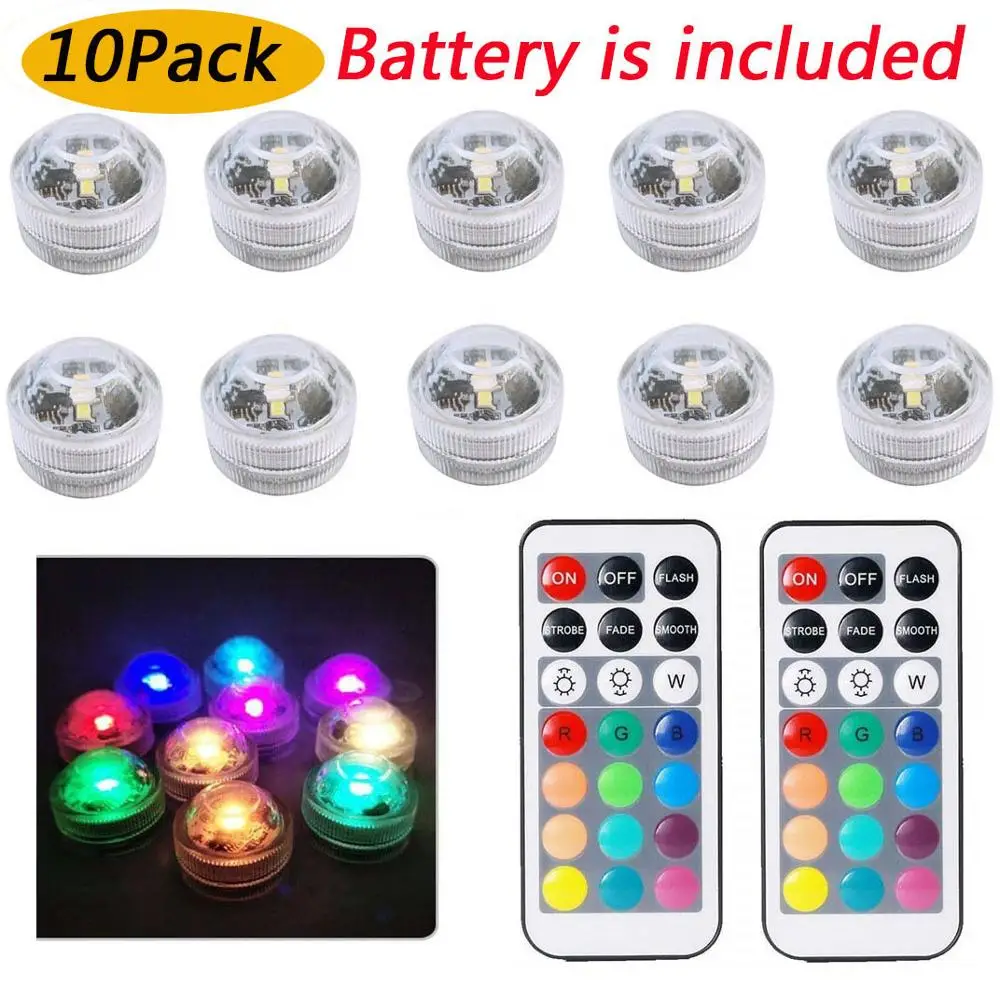 10 шт многоцветный подводный погружной светодиодный светильник IP67