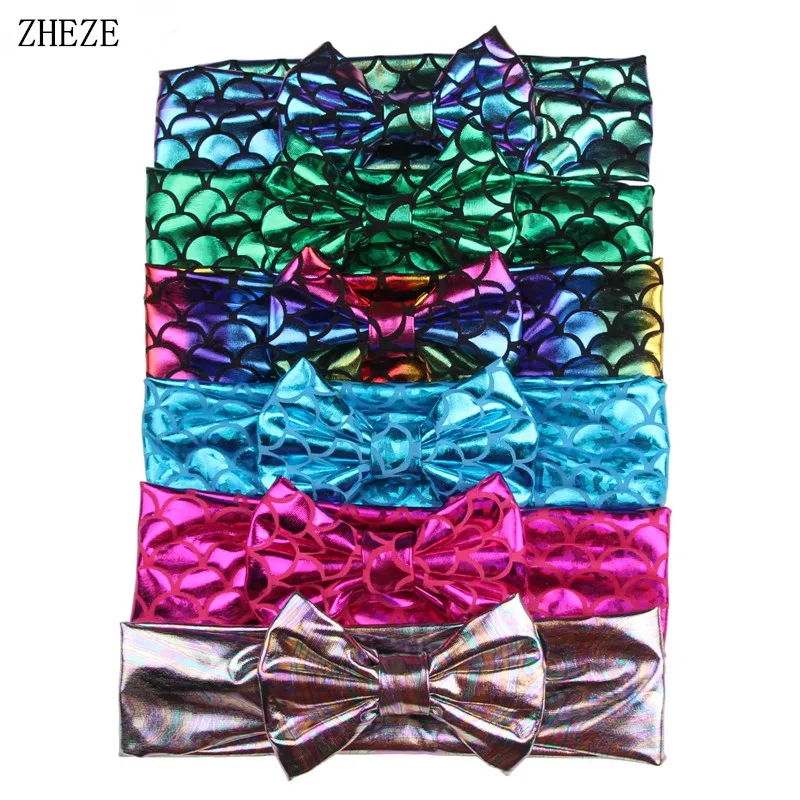 1 шт. новинка розничная продажа повязка на голову с бантом в виде русалки для