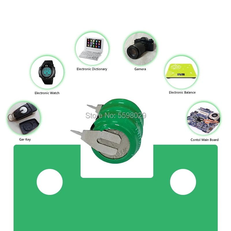 Никель-кадмиевые аккумуляторы 60 мАч 3 6 В перезаряжаемые кнопочные батарейки с