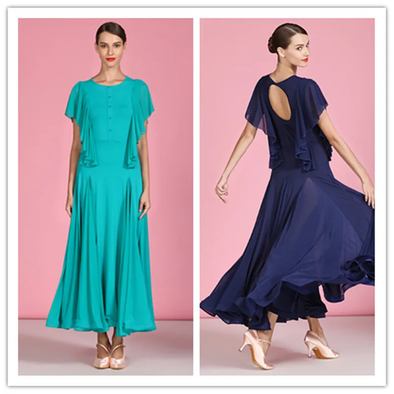 Платье для бальных танцев платье вальса длинное с листьями фламенко и лотоса