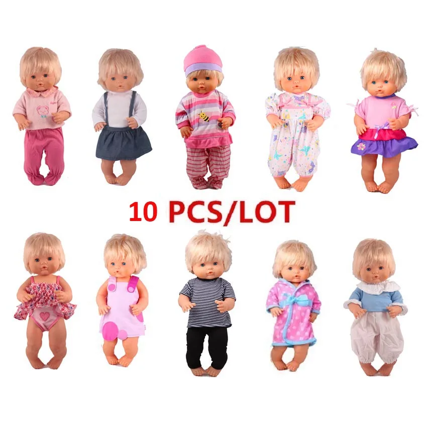10pcs style 4 10 комплектов, комплект одежды для куклы 16 дюймов, Nenuco, Одежда для кукол 1" 40 см, Famosa, аксессуары для куклы, подарки для маленьких девочек - Цвет: 10pcs style 4