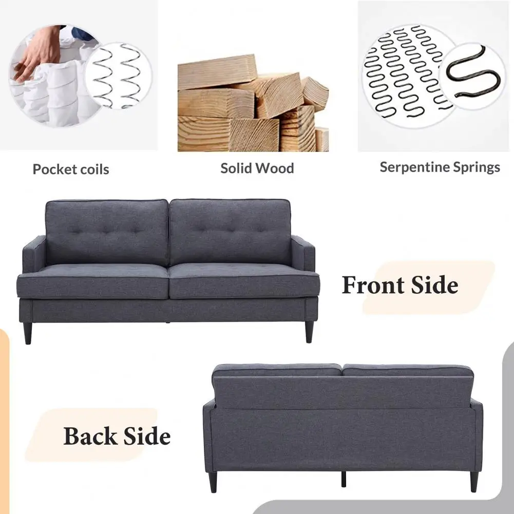 Диван Loveseat 2 места устойчивый к царапинам льняной вместительный диван для