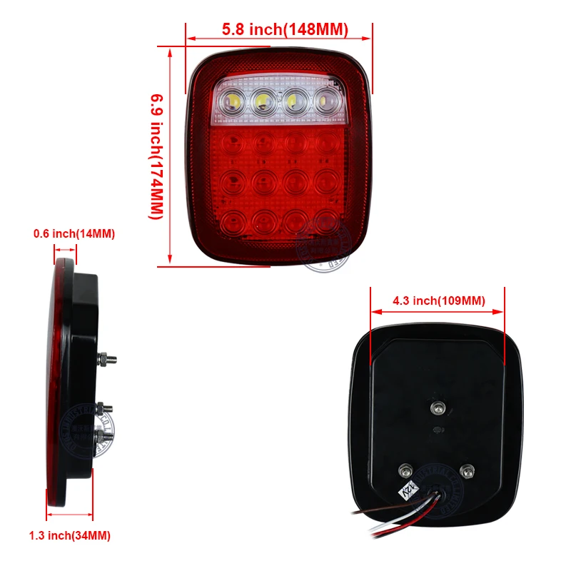 12V задний фонарь светодиодный светильник с тормозом для бега и Фары заднего хода s