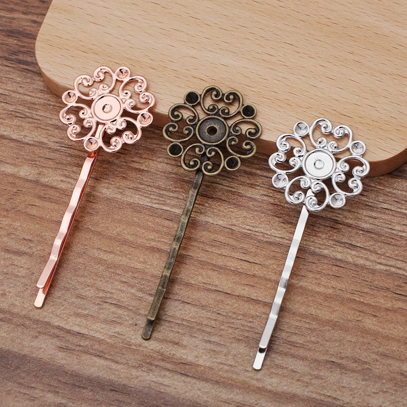 Заколки для волос с кабошоном в античном стиле бронзовым покрытием 10 шт. |
