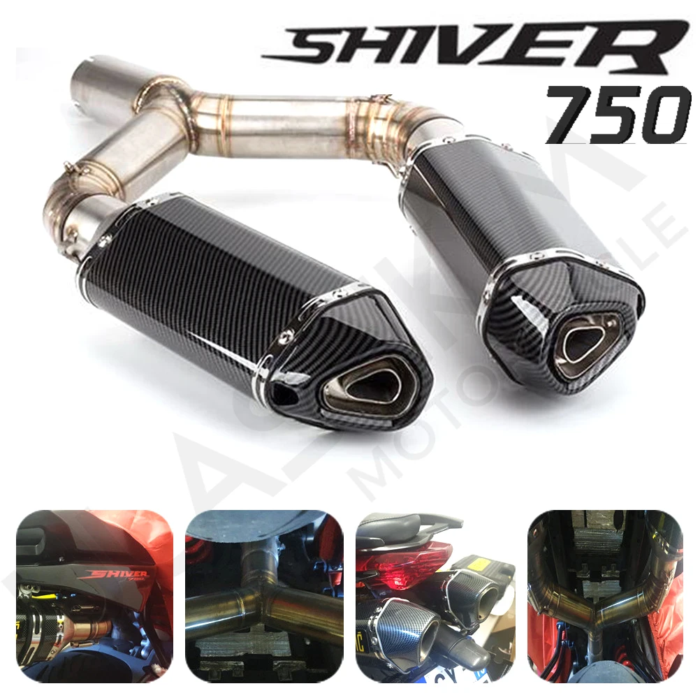 Слипоны для Aprilia SHIVER 750 Shiver750 мотоцикл полная система глушитель из углеродного