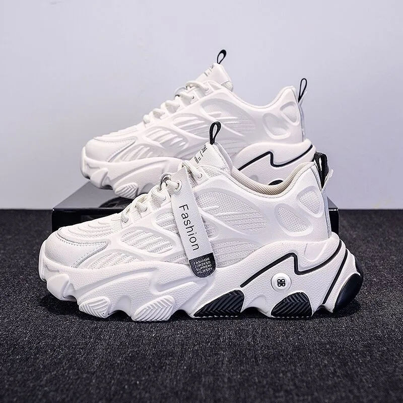 

Spring and summer women's sports casual shoes white shoes breathable women's shoes all-match thick-soled old shoes