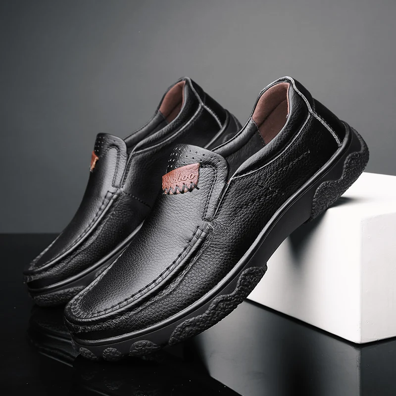 

Casual Sneaker Shoes Man Fashion Mens Loafers Brand Men Leather Hot Sale Men's Wear 2020 Flat Slip On Shoe