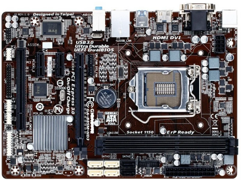 Оригинальная материнская плата для GA-B85M-HD3 DDR3 LGA 1150 I3 I5 I7 16G B85 десктопная |