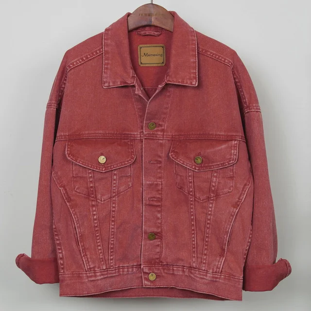 

2021 Harajuku Spring Denim Jacket Women Big size Vintage Purple Jeans Jackets Female Ladies Casual Basics Coat Women Streetwear