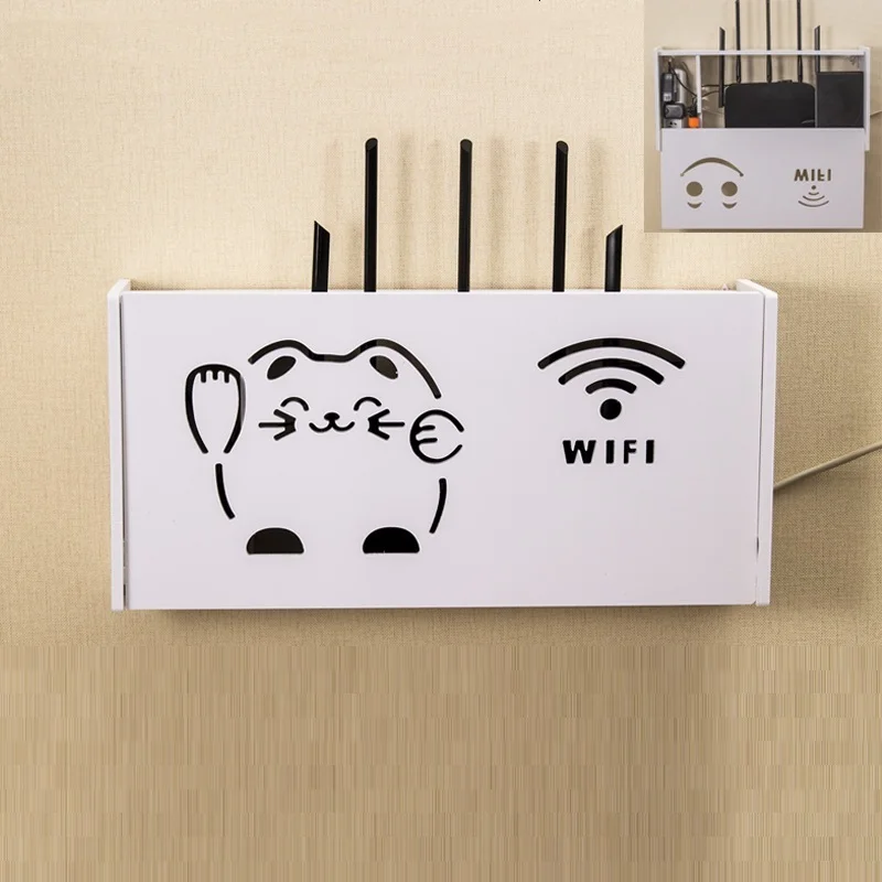 Маршрутизатор приема Экранирование Wi-Fi украшение гостиной коробка ТВ-приставка для хранения гнездо крышка шкафа полка вешалка стойка