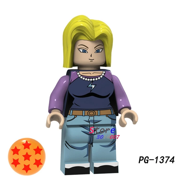 PG1374 Один строительный конструктор Dragon Ball Z Goku Gotenks Torankusu Tien Shinhan Android 18 лазурит Коллекция игрушек для детей - Цвет: PG1374