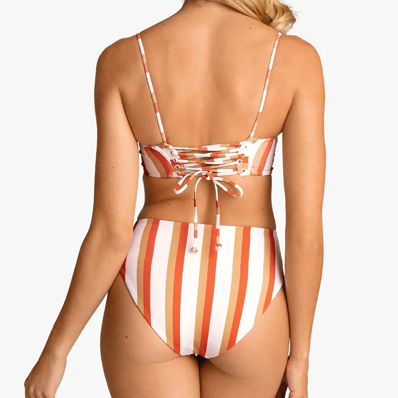 

Sexy High Waist Bikinis Women Swimsuit Push Up Swimwear Print Striped Bikini Set Brazilian Biquini Bathing Suit Female Beachwear