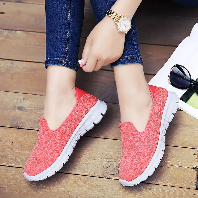 

Summer Women Sneakers Mesh Flats Shoes Comfortable Driving Shoes Basic Outwear Slip On Femail Casual Shoes