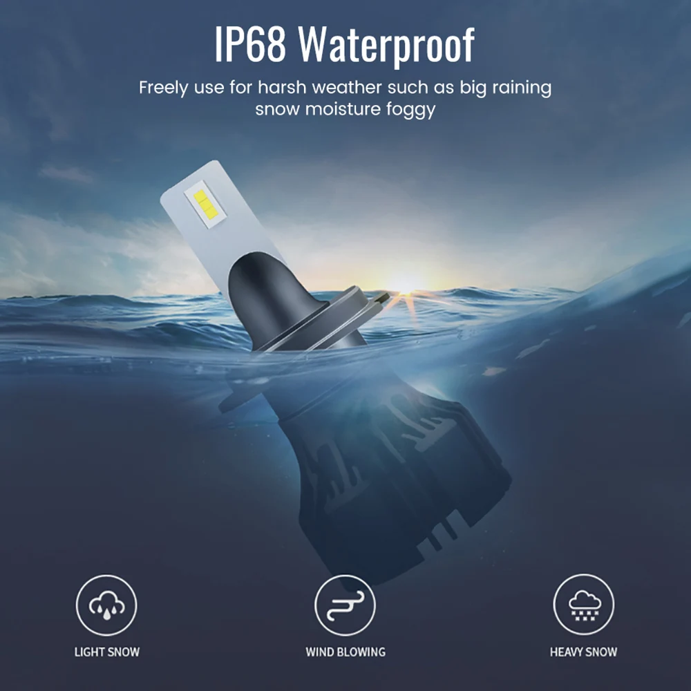 AOSHIKE автомобильный головной светильник светодиодный R6 H1 H4 H7 50 Вт 6000 K лм стильная