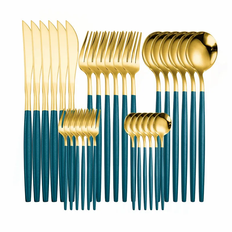 

Набор зеркальных столовых приборов из нержавеющей стали, 30 шт.