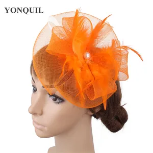 Элегантные женские модные головные уборы зажим для волос невесты Chic чародей волос Праздничная свадебная брошь ужин головной убор фантазии перо