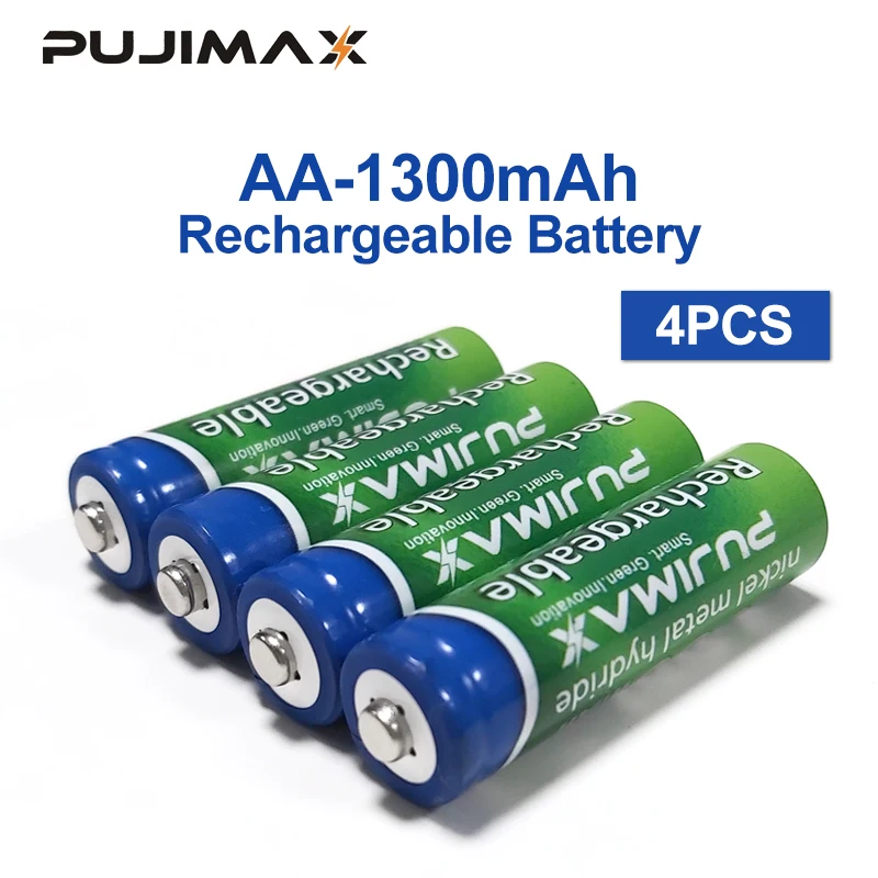 Аккумуляторная батарея PUJIMAX 1 2 V 1300mAh AA 4 шт предварительно Заряженная