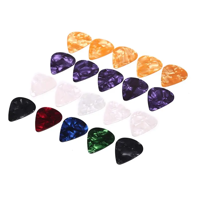 

20 PCS Colorful 0.71mm Guitar Picks Celluloid Mediators For Bass Guitar