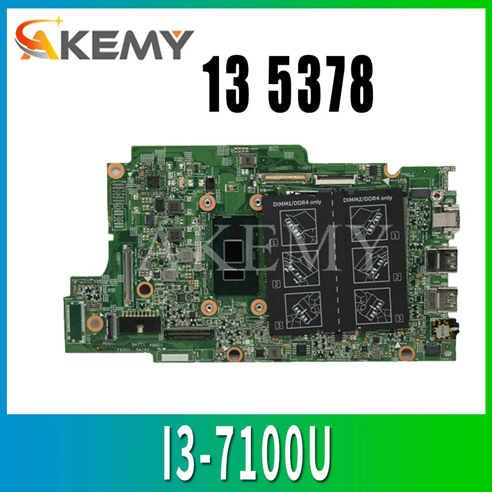 Материнская плата для ноутбука Dell Inspiron 13 5378 5578 CN 0W25G6 W25G6 с процессором SR2ZW I3 7100U DDR4