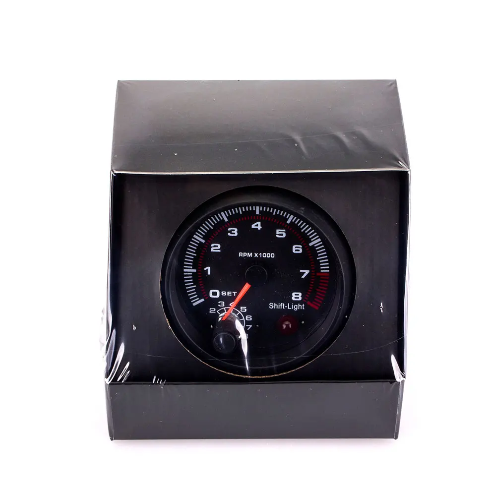 Черный тахометр с красным рычажным Светильник Универсальный 3 75 дюйма 95 мм 12 В