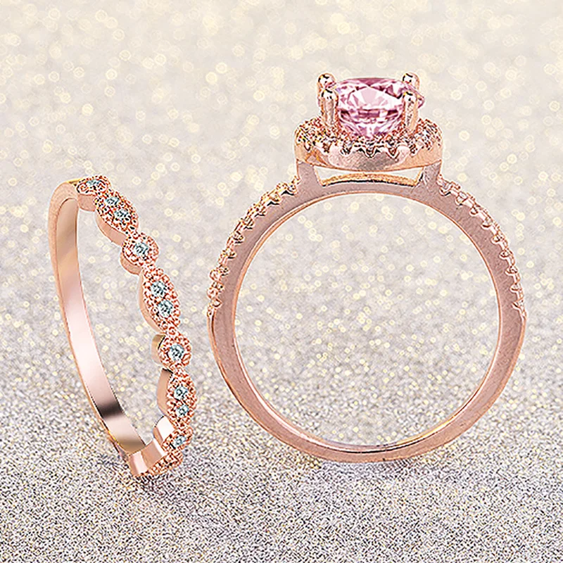 925 Новое Розовое золото круглый набор относится к женским подаркам Европейская и