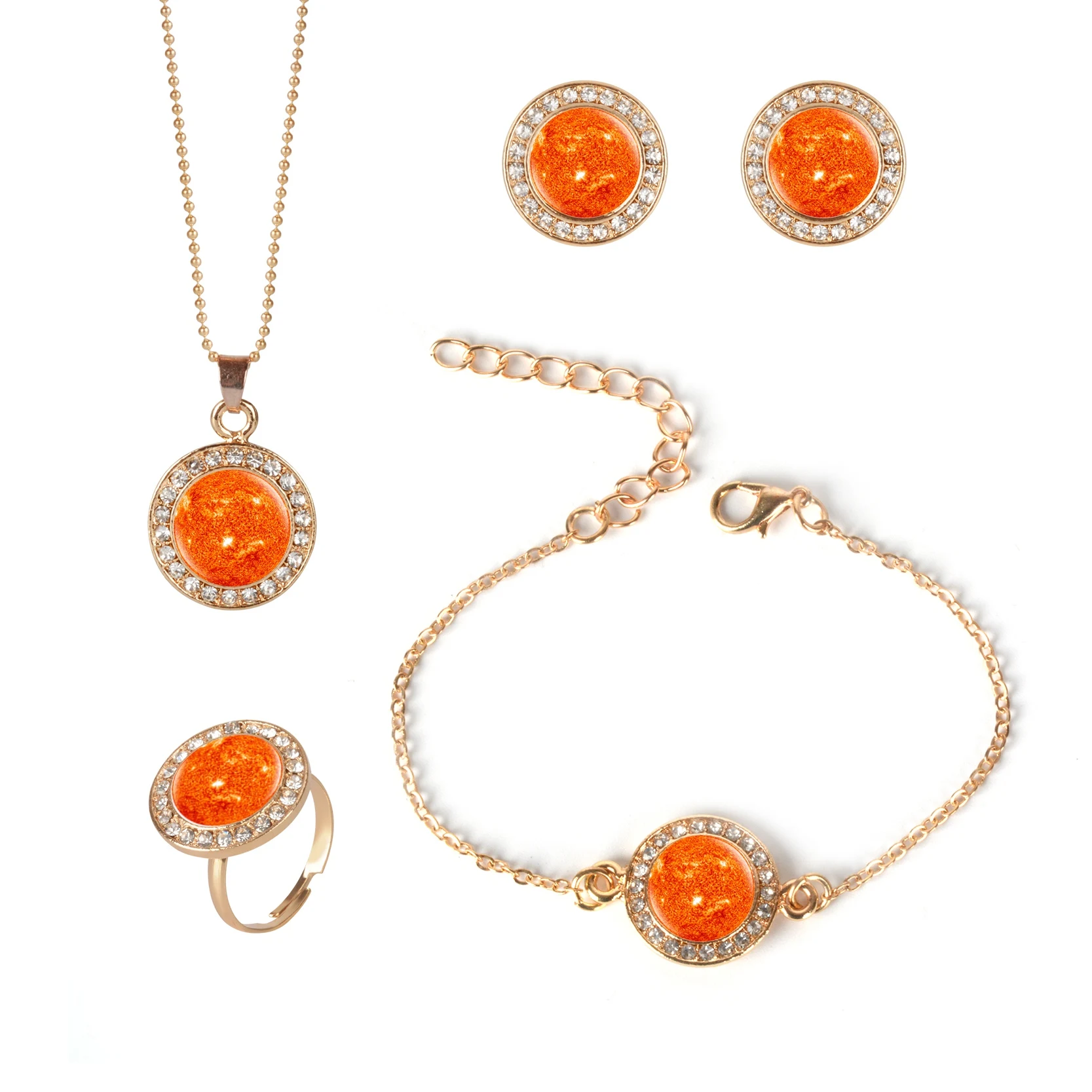 K's Gadgets ювелирные наборы из натурального стекла для женщин модный круглый шар