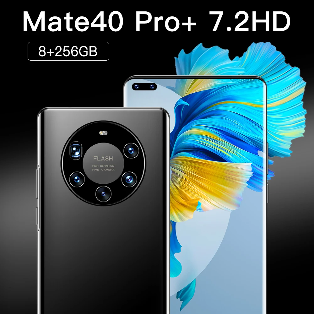 

Mate40 Pro Global Version Smartphon 7.2 Inch 256GB ROM Smart Phone Face\Fingerprint Unlocked Phone Dual Sim 4G/5G Mobile Phone