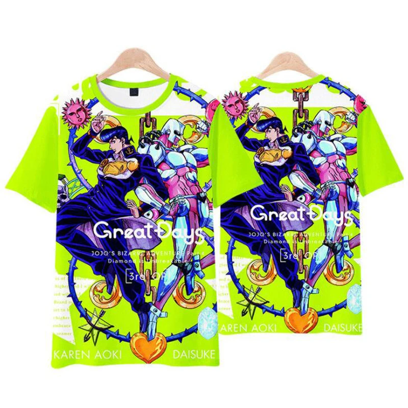 Аниме Jojo странные приключения 3D футболка модные летние детские костюмы с