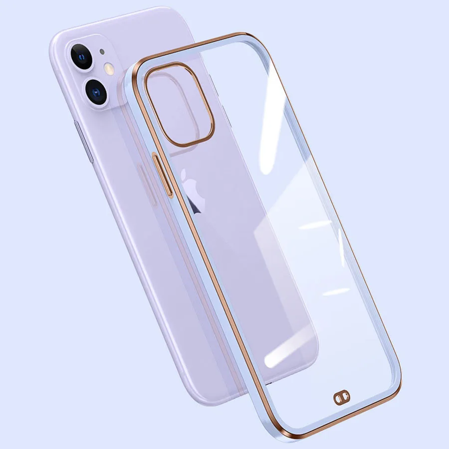 

TPU for iPhone 12 Pro Case Soft Thin for iPhone 12 Case iPhone 12 Pro Max 12 mini Phone Case Clear Luxury Shockproof Back Cover