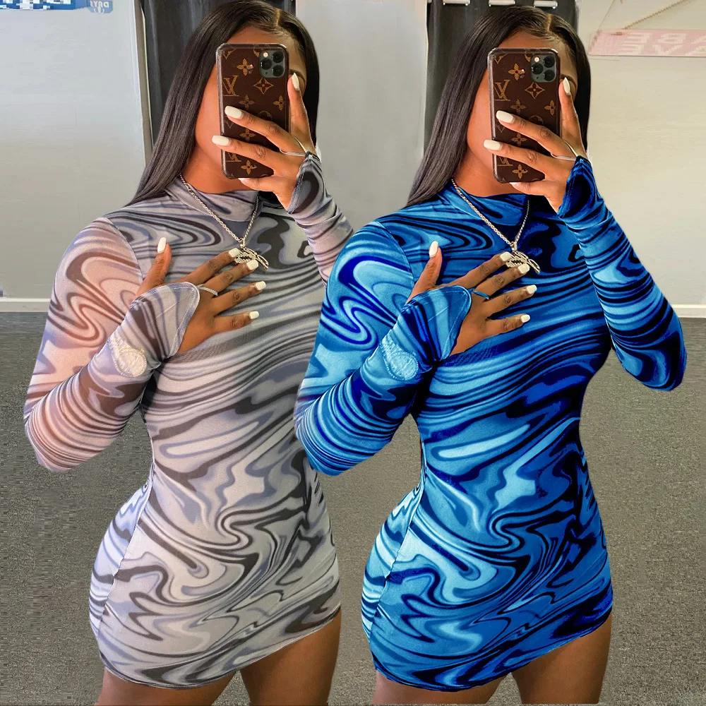 

Платье Chocomist, сексуальная одежда для вечеринки, ночного клуба, женские мини-платья с длинным рукавом CY3973