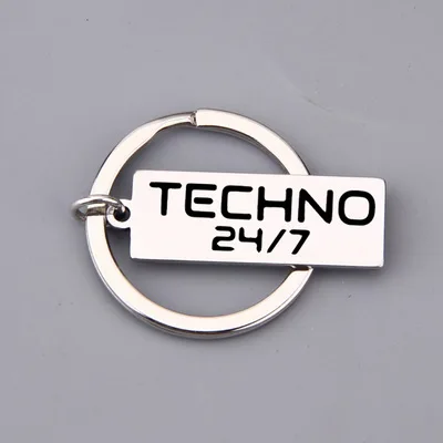 4 Брелок из нержавеющей стали с гравировкой Techno is my culture, высококачественный брелок для машины, сумки, ключей, подарок для женщин и мужчин, ювелирные изделия - Цвет: 4