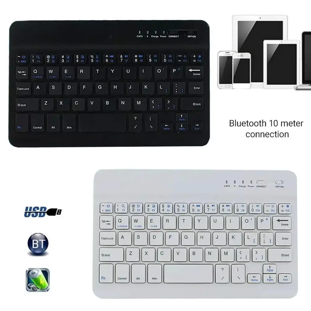 

Bluetooth Keyboard 7/10inch Mini Slim Wireless Bluetooth Keyboard Keypad For Phone Tablet Laptop беспроводная клавиатура teclado