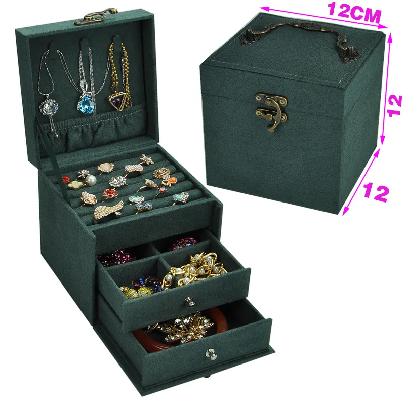 Трехуровневая шкатулка для ювелирных изделий маленький и изысканный ящик