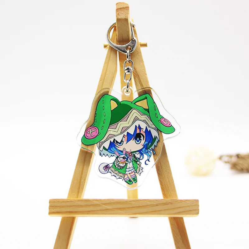 

Cartoon Date A Live Keychain Anime Romantic Double Sided Acrylic Figure Keyring Bag Car Holder Cosplay Fans Gift Collect Trinket