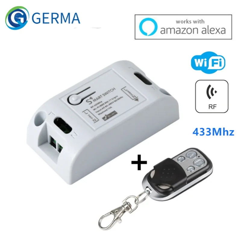 Умный переключатель GERMA RF Wi-Fi 433 МГц 2200 Вт 10 А | Электроника