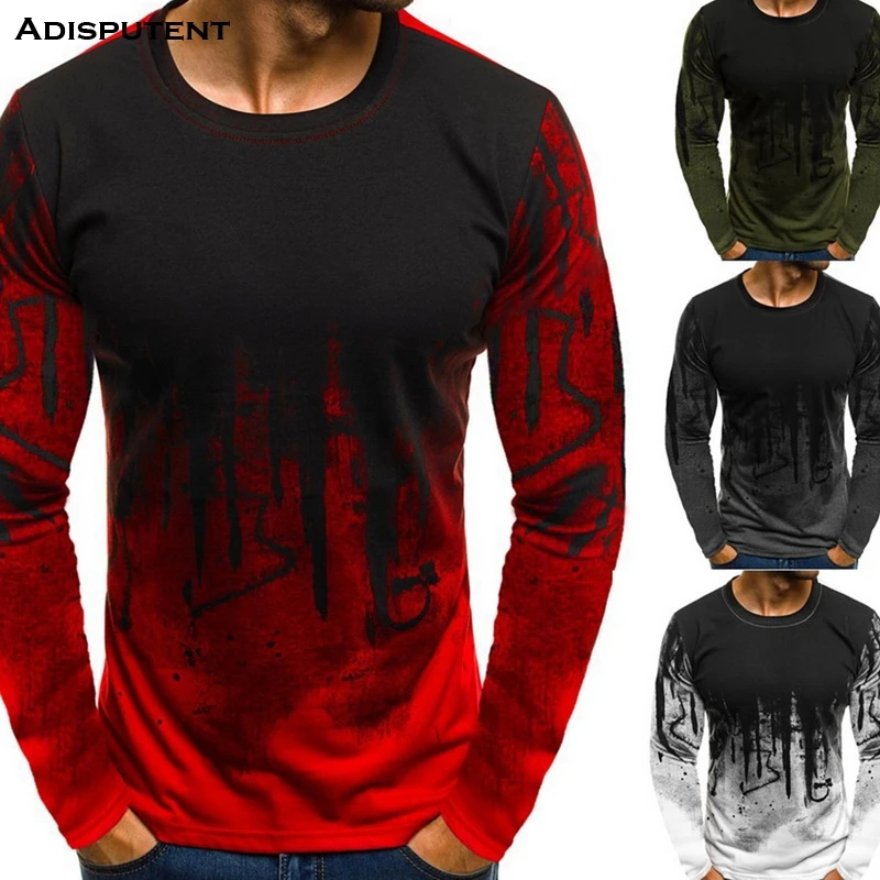 Shujin модная весенняя Мужская облегающая футболка камуфляжная с длинными рукавами