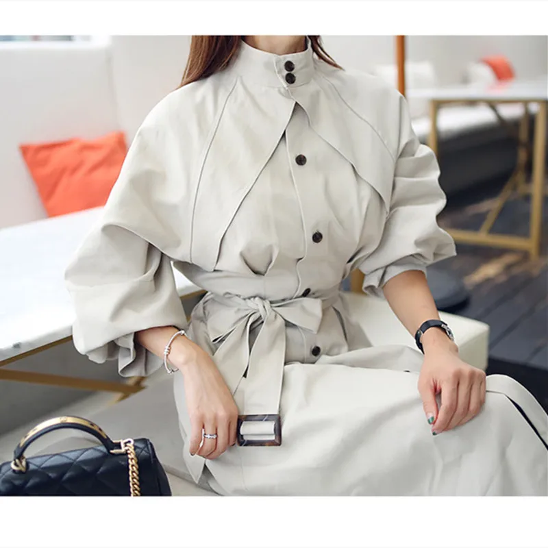 Повседневный свободный тренчкот в корейском британском стиле на осень и зиму