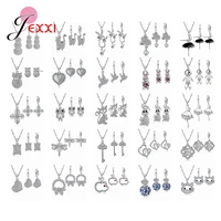 elegant 925 sterling silver cubic zirconia animal jewelry for women wedding engagement pendant necklace earrings jewelry sets