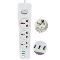 with 3 ac outlet 3 usb port charger power strip eu plug 2m extension cord universal socket 2500w indicator light home office