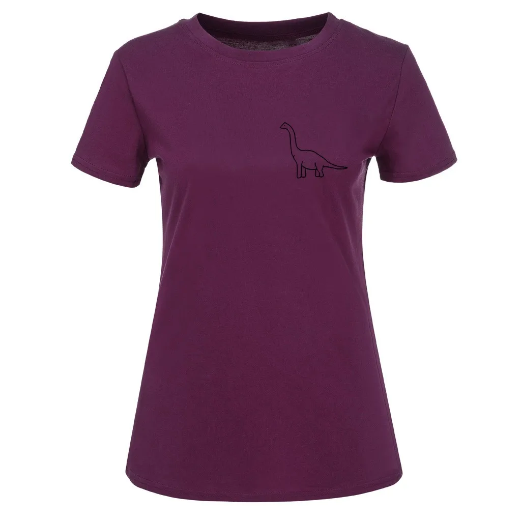 

2020 Fashion Dinosaur T-Shirts Women Men Hot Sale Soild O-Neck Short Sleeve Plus Size Casual Top For Lady Tee Hipster 8 Color