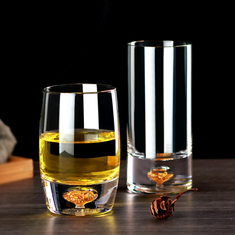 Чайная чашка из золотой фольги Кристальный стеклянный чайный стаканчик чайная