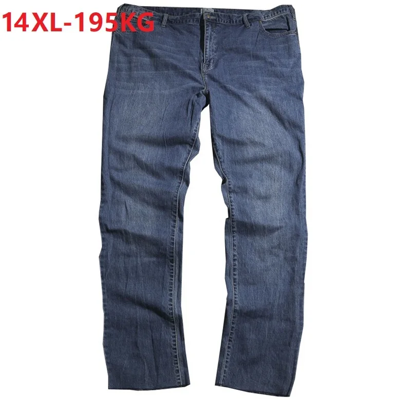 

men autumn winter jeans plus size 7XL 8XL 9XL 10XL 11XL 12XL 13XL 14XL man big size loose denim pants elasticity oversize jeans