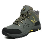 Брендовые зимние мужские ботинки, теплые плюшевые мужские ботинки, водонепроницаемые кожаные ботильоны, уличные Нескользящие мужские походные ботинки, кроссовки