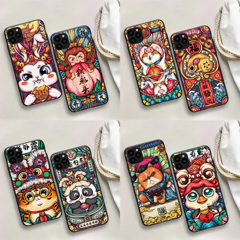 

Chinese Style 12 Zodiac Phone Case For iPhone 13 12 mini 11 Pro max 8 7 6S Plus X XS 5S SE 2020 XR Capa