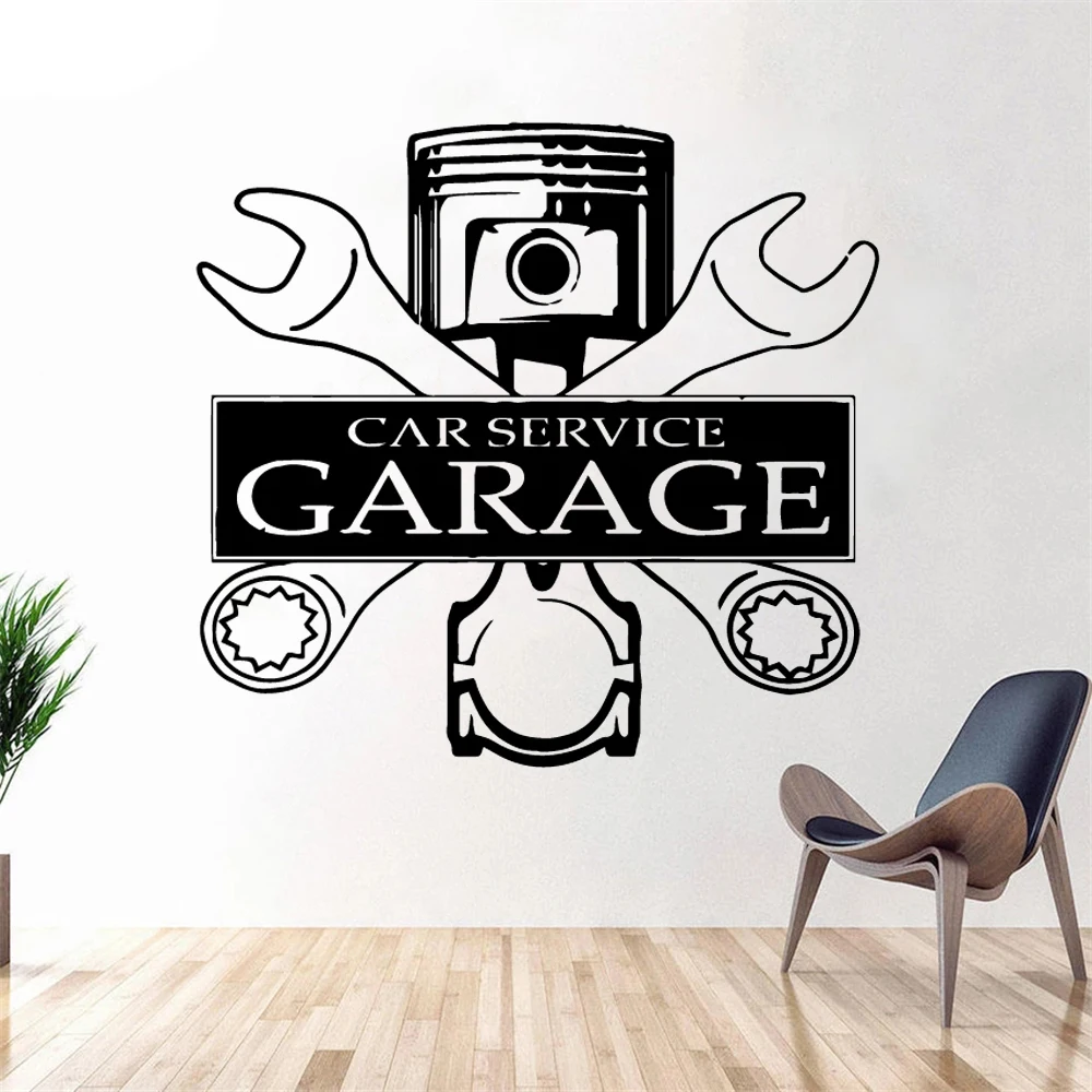

Car Repair SERVICE Wall Stickers For Car Garage Poster Removable Vinyl Decals Garage Art Bedroom Livingroom Murals HJ0345