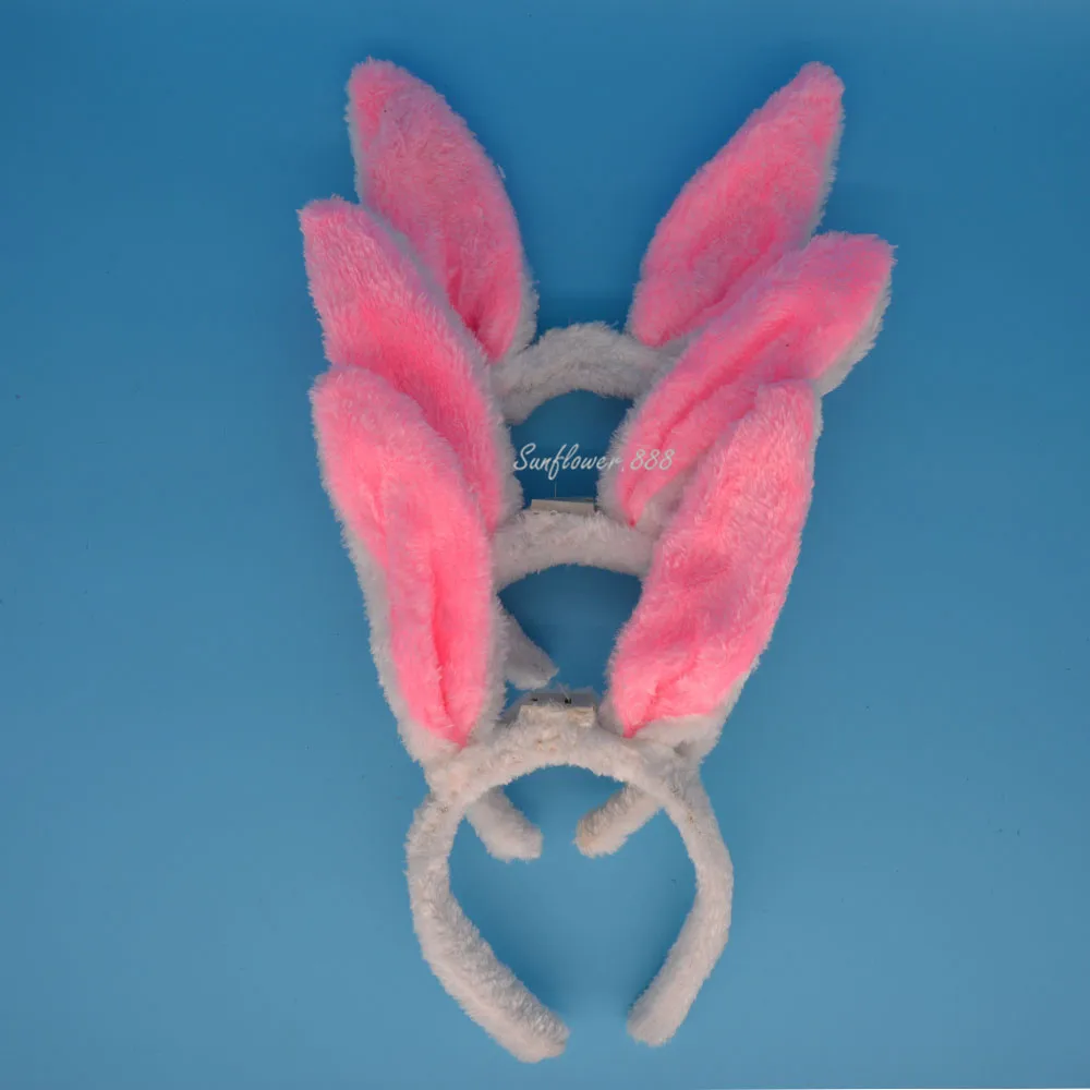Women Girl Light Up Pink Bunny Ears Headband LED Flashing Easter Hairband Adults Children Party Hair Halloween Christmas|hair accessories|party hair