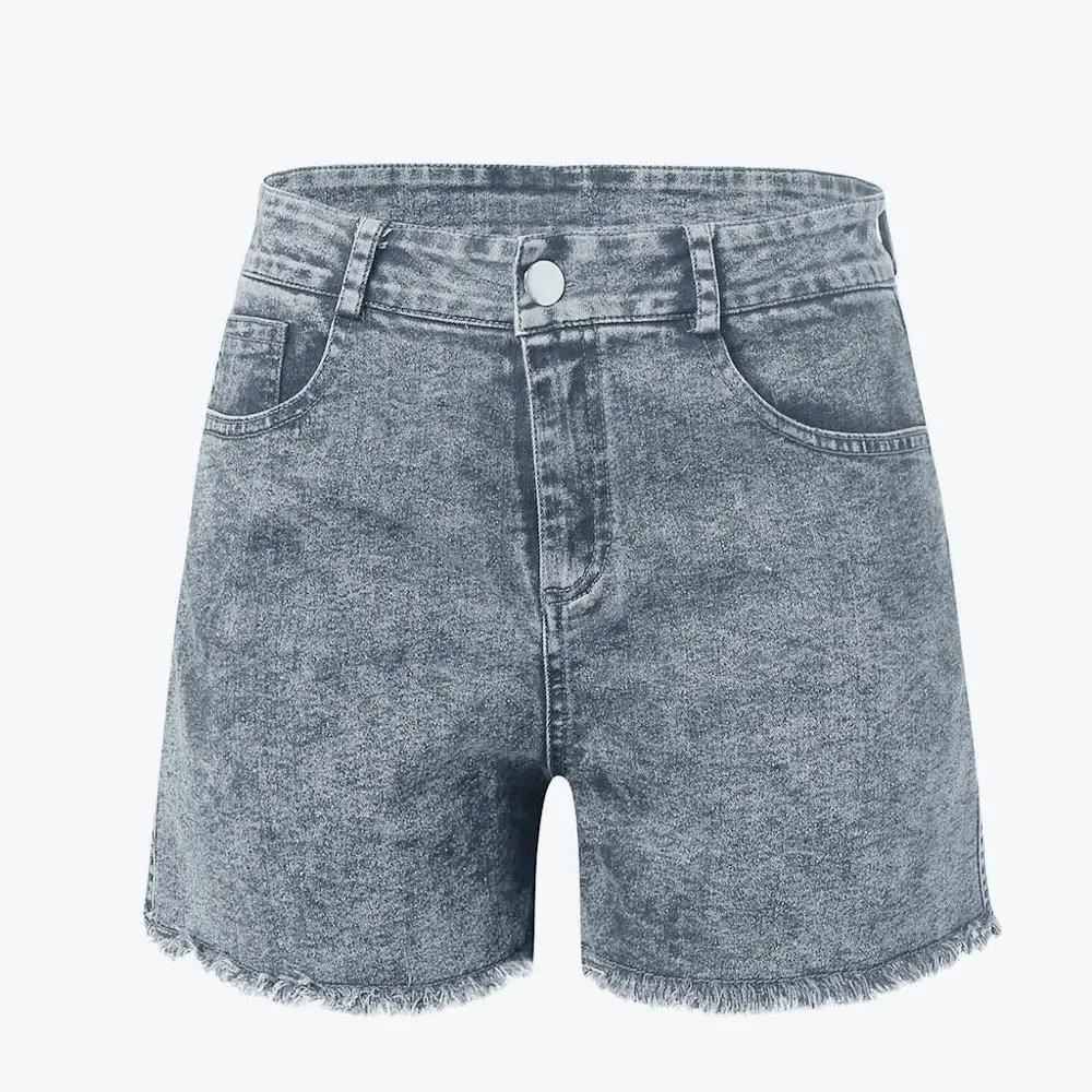 Light Blue c Женские модные джинсы короткие джинсовые женские карманы мыть деним кисточкой горячие брюки с кисточками рваные джинсы летние джинсы Большие размеры - Цвет: Light Blue c