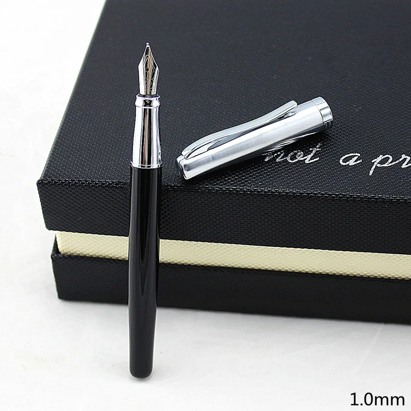 Ручка перьевая матовая черная и золотая 209 мм с наконечником 0 5 мм|fountain pen|quality fountain