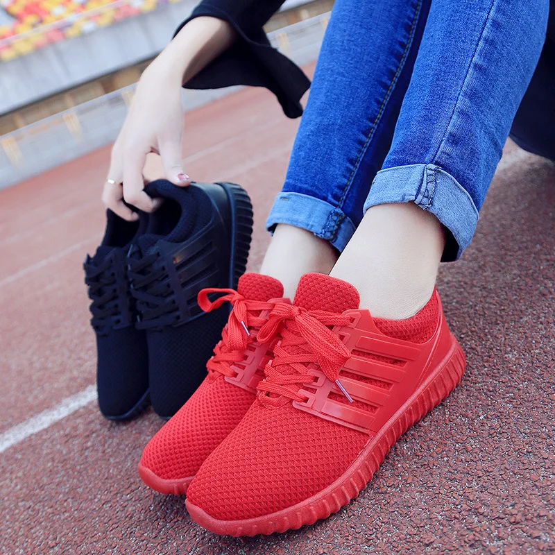 

2020 Hot Sale Breathable Sport Sneakers Women's Leisure Breathable Air Mesh Outdoor Fitness Running Shoes Zapatillas Mujer Cheap