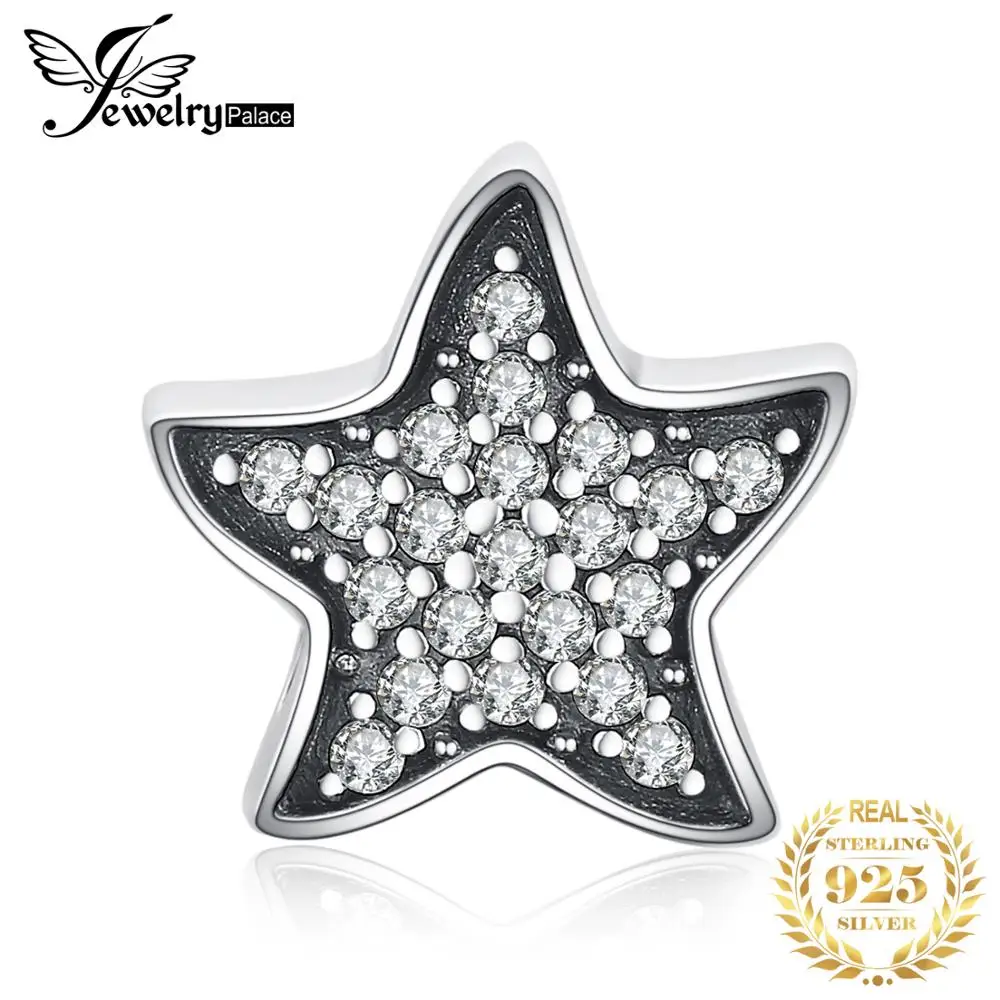 Женский 925 пробы с фианитом JewelryPalace серебристые бусины подвеской в виде морской